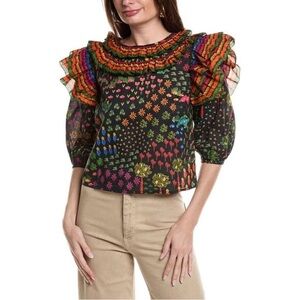 Farm Rio Ruffle Sleeve Top